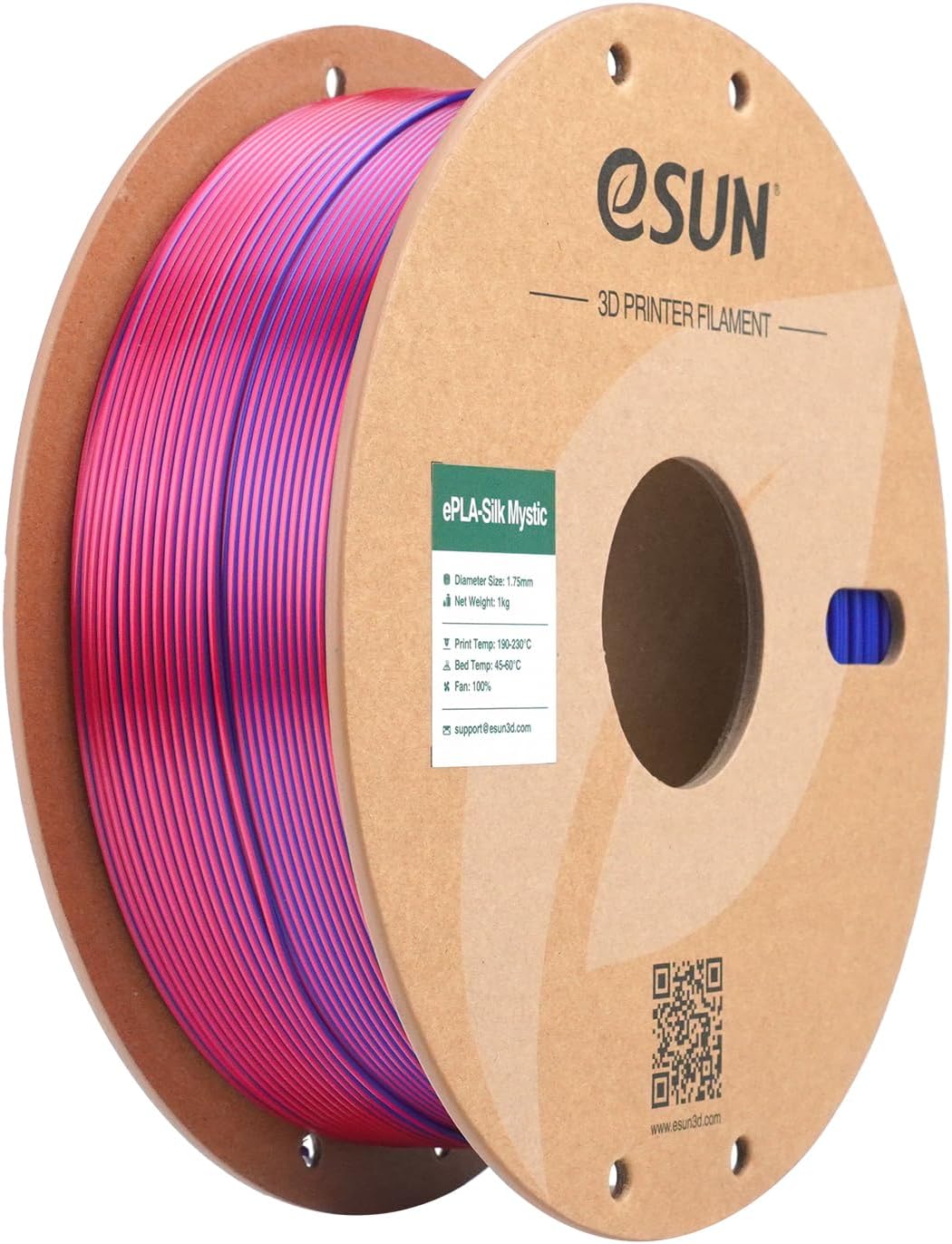 eSUN Silk Mystic PLA Filament 1.75mm, Silky Tricolor 3D Printer Filament PLA, Dimensional Accuracy +/- 0.05mm, 1KG Spool (2.2 LBS) 3D Printing Filament for 3D Printers，Silk Gold Green Black