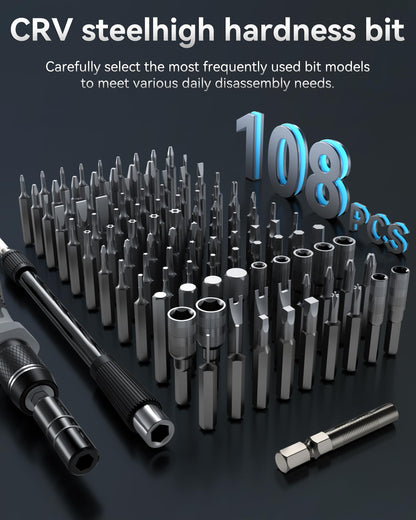 YESDEX Precision Screwdriver Set, 132in1 Magnetic Bits Screw Kit, Laptop Screw Drive Repair Screwdriver Tool for Computer, Phone, Tablet, Camera, PC, Watch