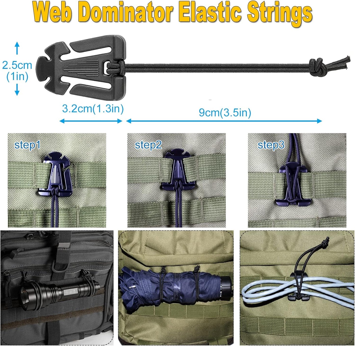 ZUSHALLMY 48-Piece MOLLE Accessories Kit, Upgraded Attachment Clips Kit, MOLLE Key Clip D-Rings for Attaching Gear with MOLLE System - Increase Capacity and Versatility of Backpack