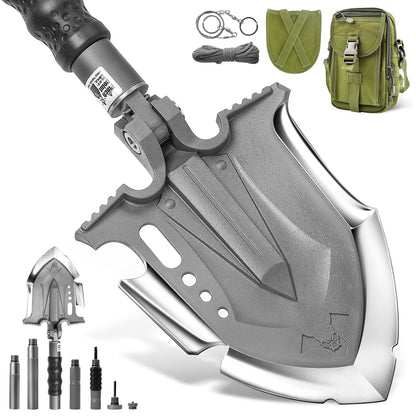 ANNIHILATE Military Folding Shovel Portable Survival Multitool Tactical Entrenching Tool Compact Backpacking for Hunting, Camping, Hiking, Fishing, Gardening, Car Emergency