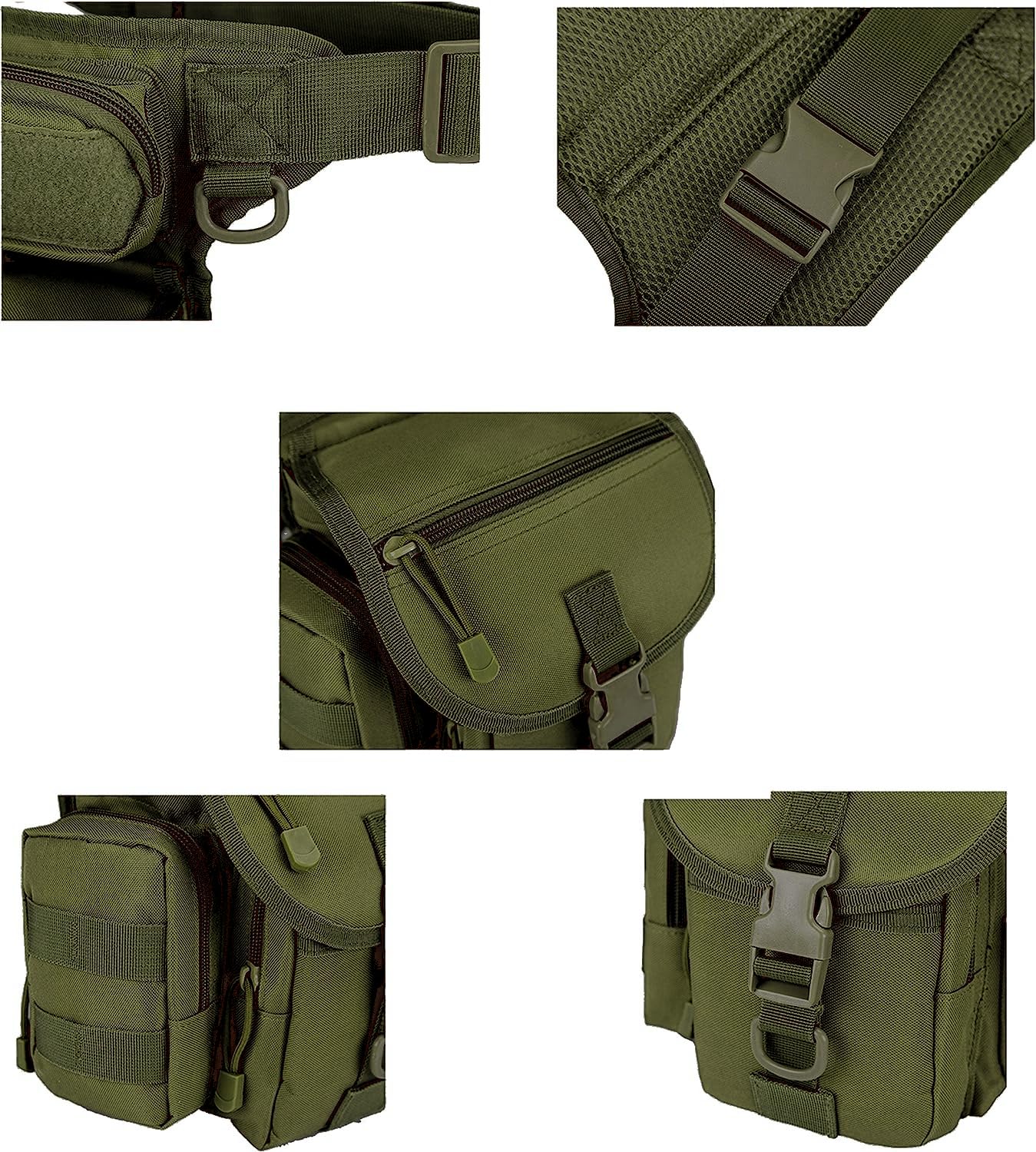 Injoy Multi-Purpose Tactical Drop Leg Bag Tool Fanny Thigh Pack Leg Rig Military Motorcycle Camera Versipack Utility Pouch, Black/Coyote Tan/Army Green/Camouflage 7 Colors Available