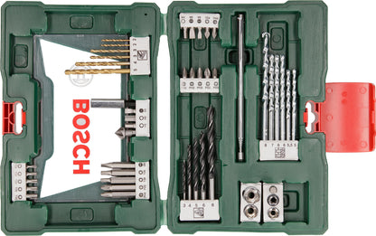 Bosch Accessories 91-Piece V-Line Titanium Drill Bit and Screwdriver Bit Set with Ratcheting Screwdriver (For Wood, Masonry, and Metal)