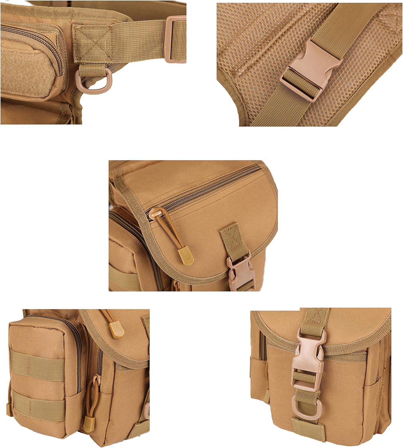 Injoy Multi-Purpose Tactical Drop Leg Bag Tool Fanny Thigh Pack Leg Rig Military Motorcycle Camera Versipack Utility Pouch, Black/Coyote Tan/Army Green/Camouflage 7 Colors Available