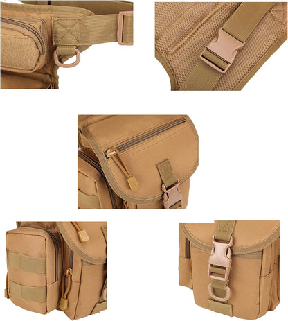 Injoy Multi-Purpose Tactical Drop Leg Bag Tool Fanny Thigh Pack Leg Rig Military Motorcycle Camera Versipack Utility Pouch, Black/Coyote Tan/Army Green/Camouflage 7 Colors Available